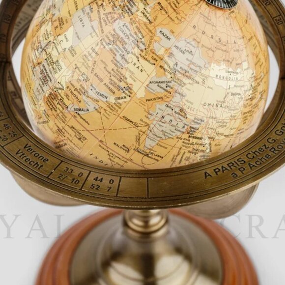 Brass Nautical Armillary Tabletop Sphere World Globe Vintage Marine Decor Gift - Picture 6 of 6